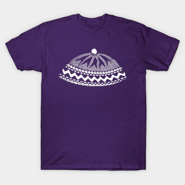 Kufi Haji Muslim Hat Design - Purple T-Shirt by Tony Cisse Art Originals